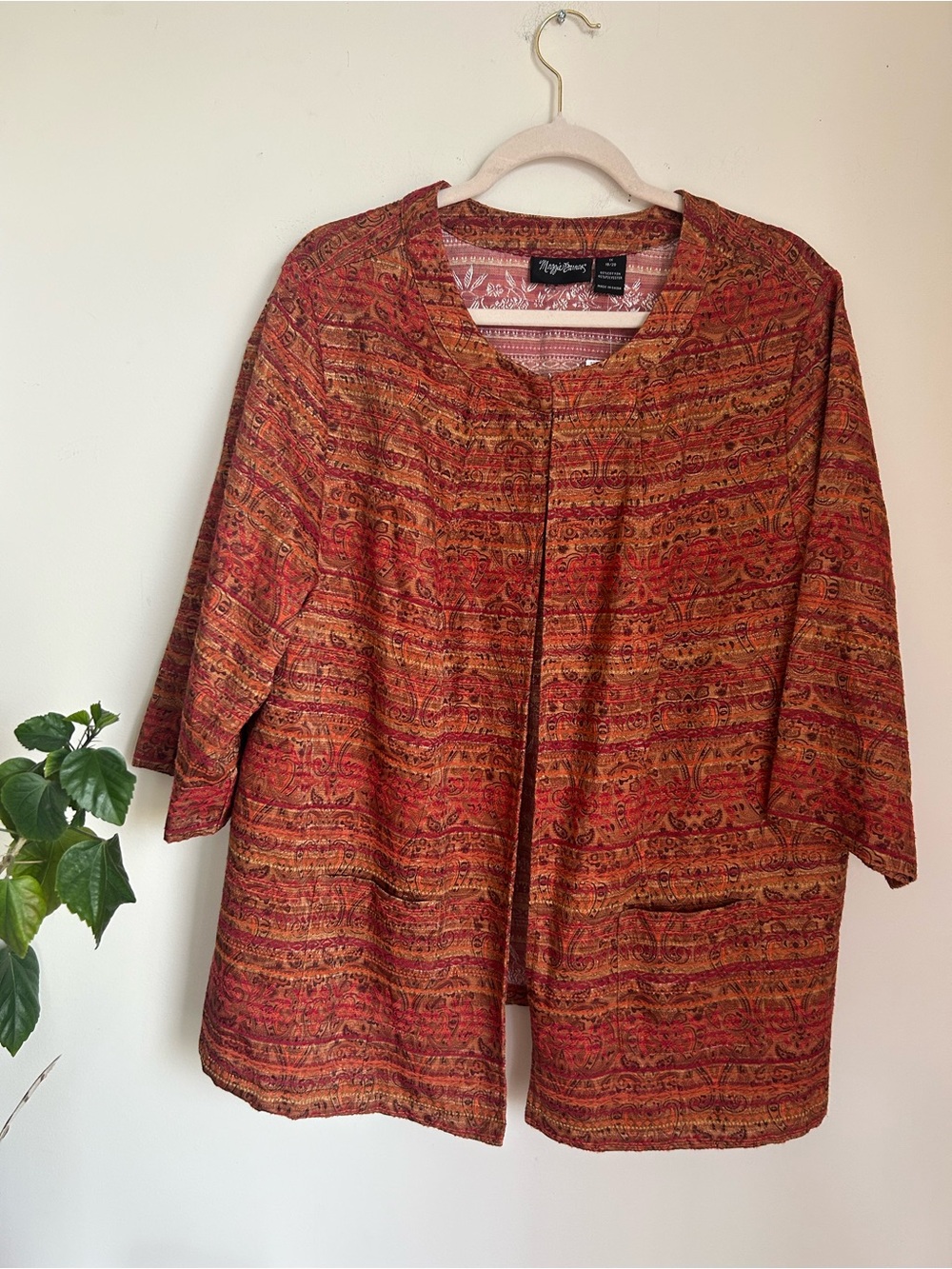 Maggie Barnes Patterned Open Front Jacket